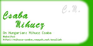 csaba mihucz business card